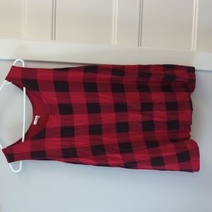 Buttercream clothing flowy tank in Buffalo plaid